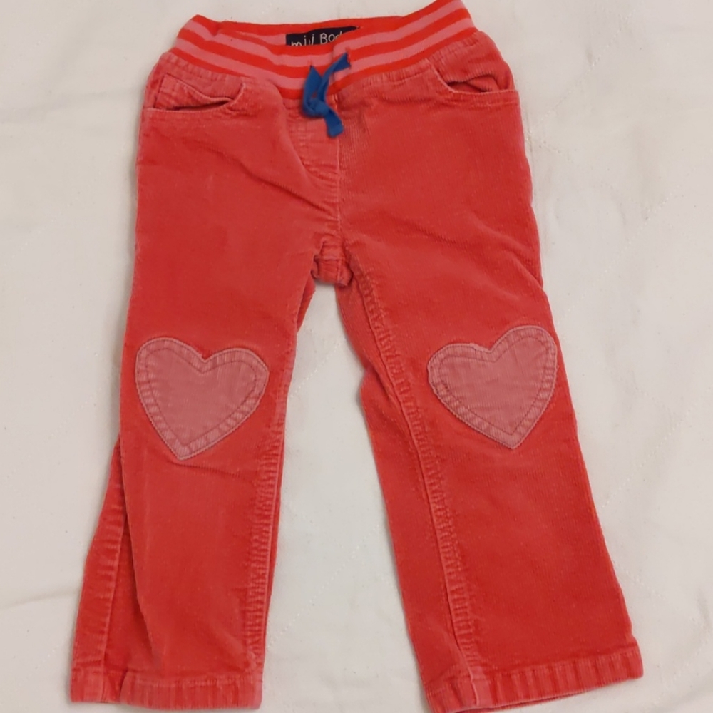 Mini Boden heart drawstring corduroys